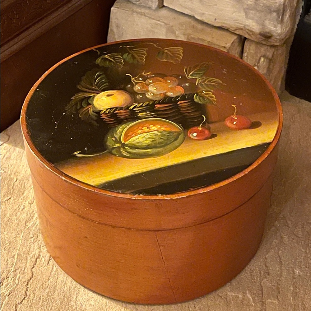 Hand-Painted Decorative Box - Orange and Black